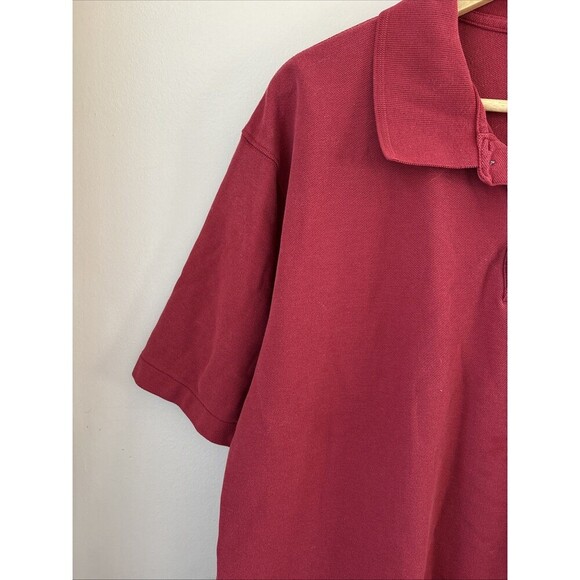 L.L. Bean Men’s Large Maroon Polo Shirt Short Sleeve Wrinkle Resistant Regular - Picture 4 of 8